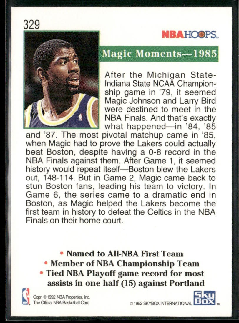 Magic Johnson Player Lot Bundle 10 Basketball Cards MJ002 Lakers back