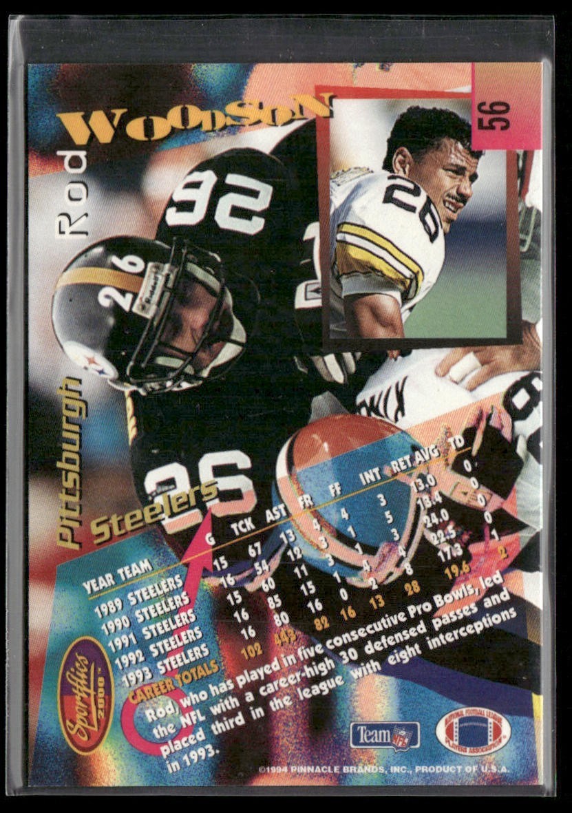 Rod Woodson Player Lot Bundle 10 Different Football Cards RW002 Steelers back