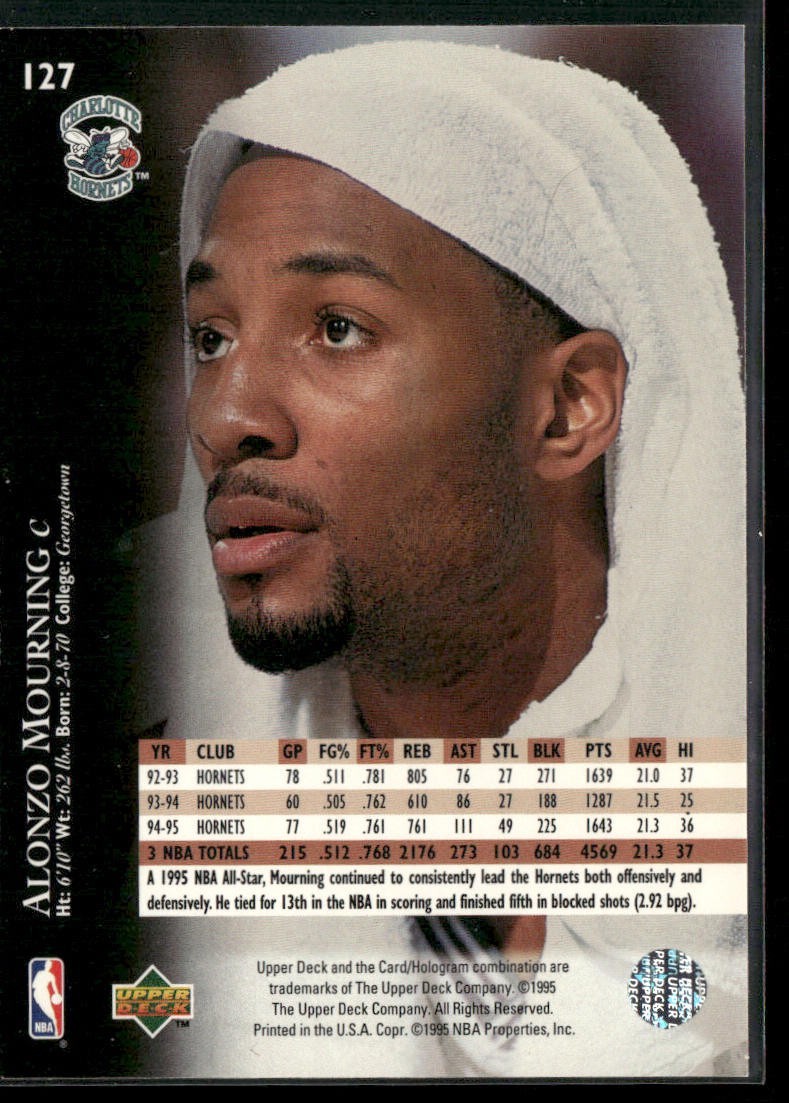 Alonzo Mourning Player Lot Bundle 10 Different Basketball Cards AM002 Heat back