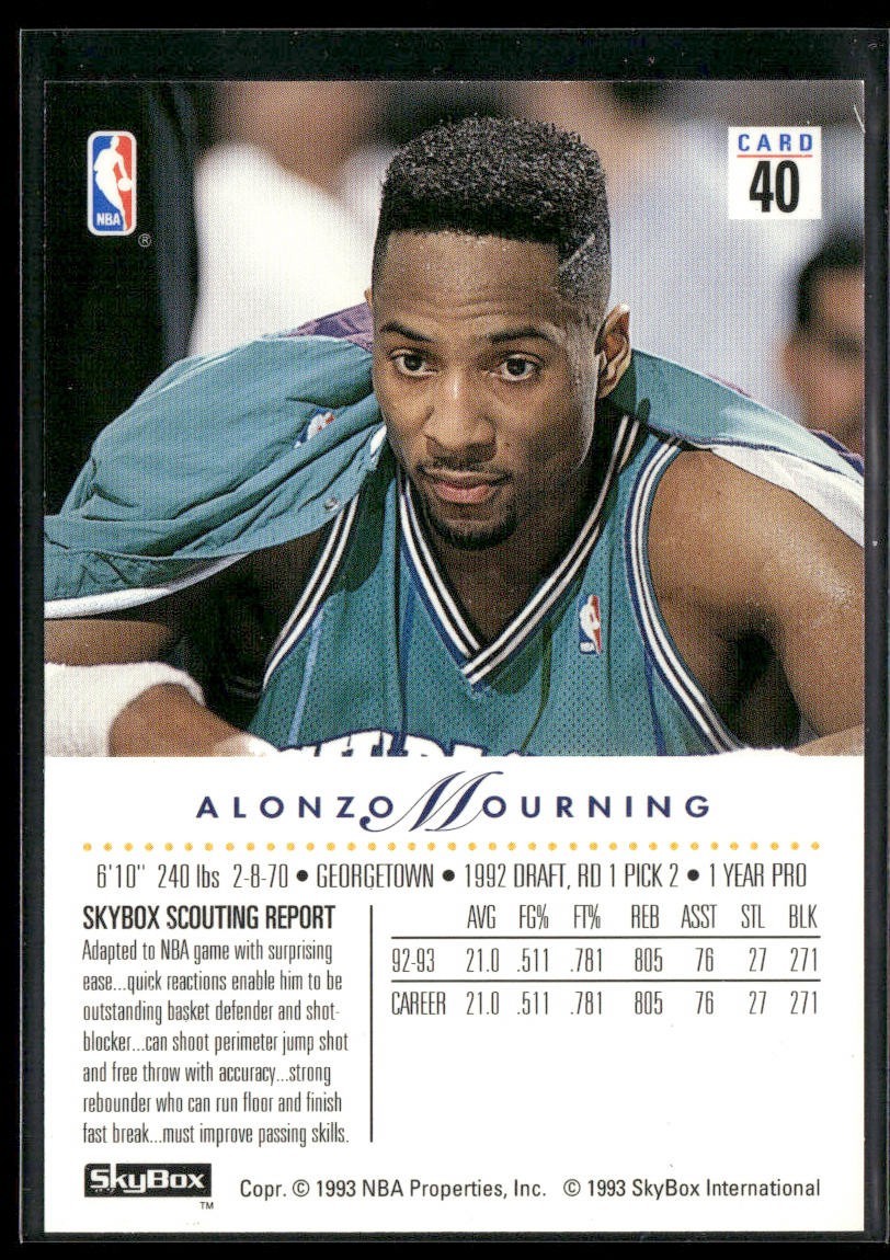 Alonzo Mourning Player Lot Bundle 10 Different Basketball Cards AM005 Heat back