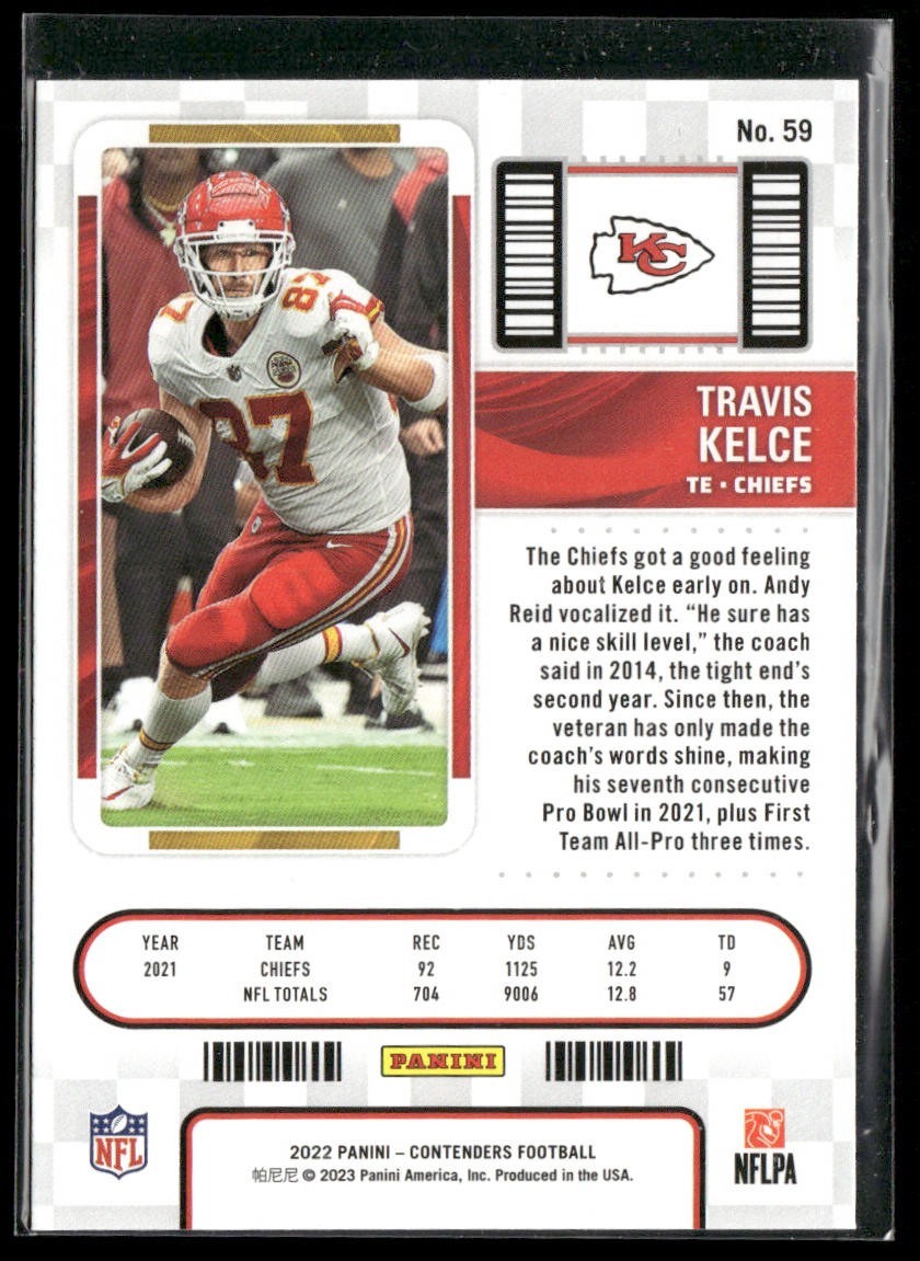 Travis Kelce Player Lot Bundle 10 Different Football Cards TK001 Chiefs back