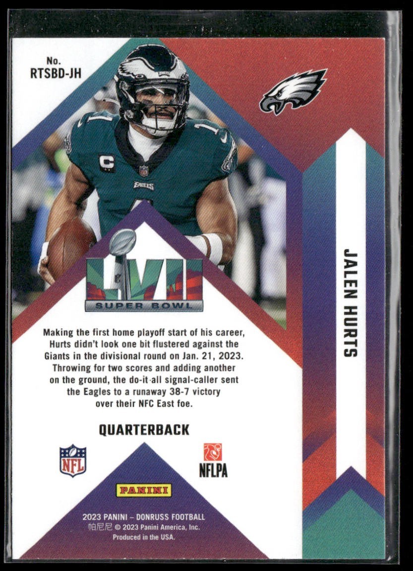 Jalen Hurts Player Lot Bundle 10 Different Football Cards JH004 Eagles back