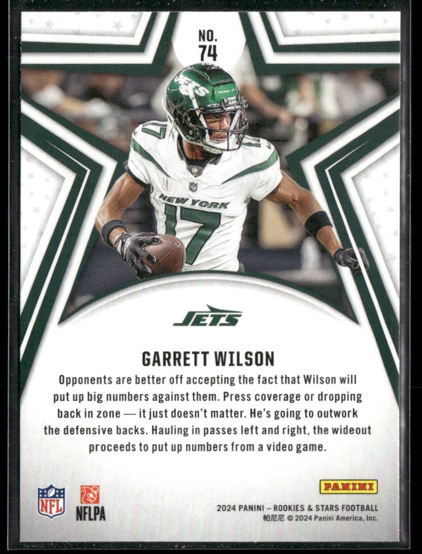 Garrett Wilson Player Lot Bundle 10 Different Football Cards GW001 Jets 1 RC back