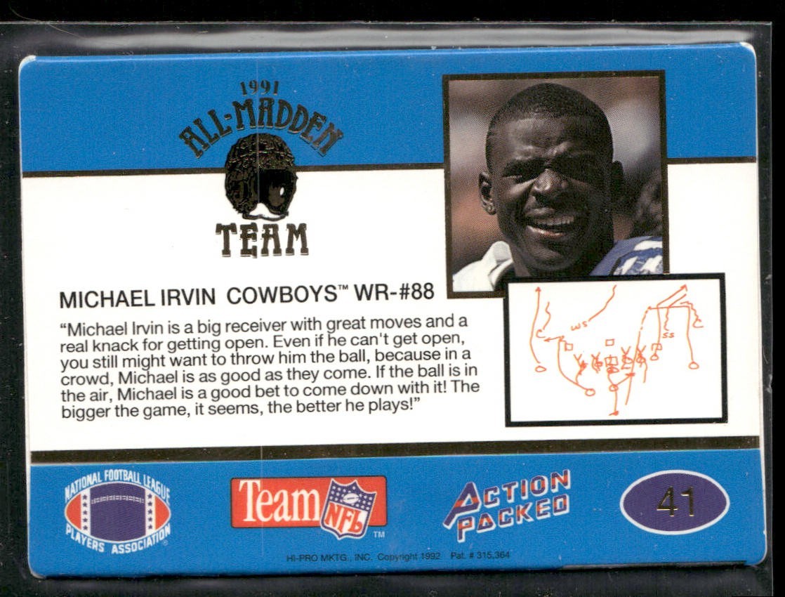 Michael Irvin Player Lot Bundle 10 Different Football Cards MI008 Cowboys back