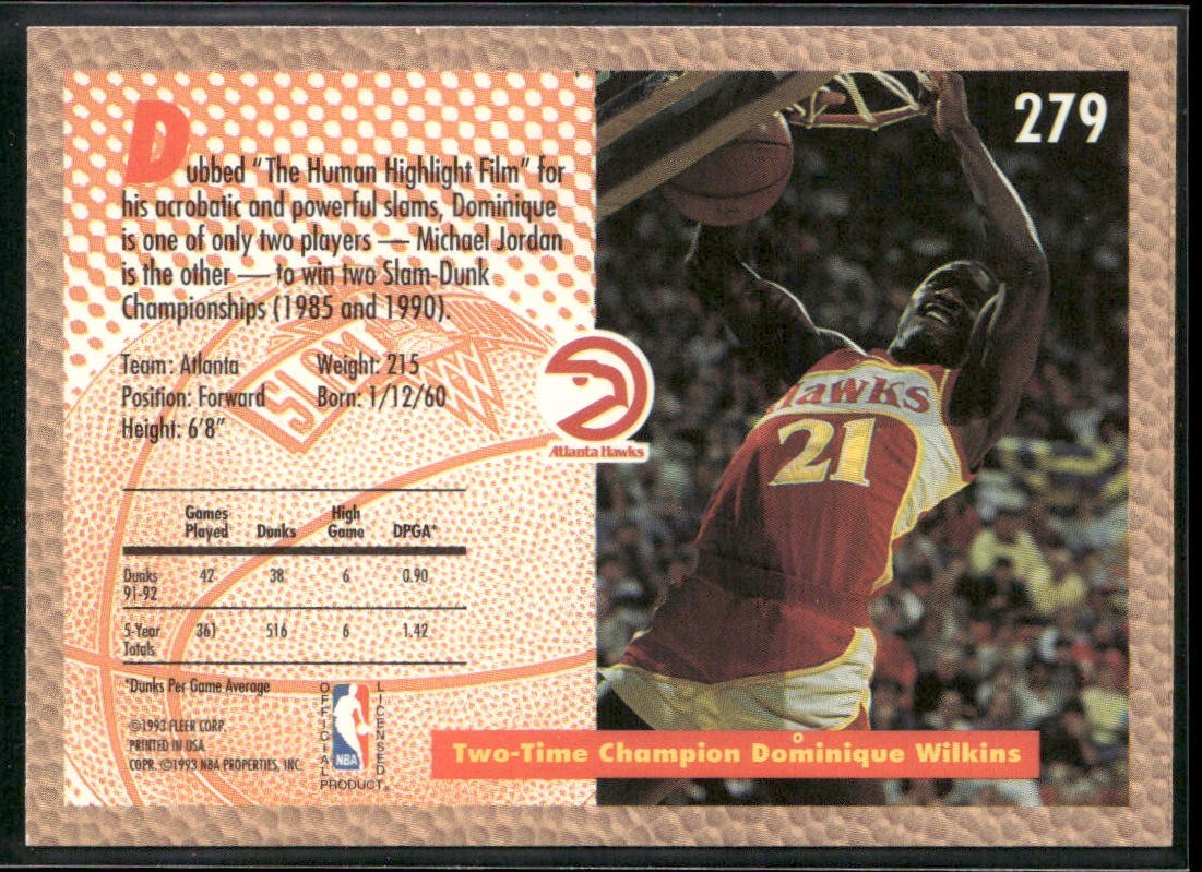 Dominique Wilkins Player Lot Bundle 10 Basketball Cards DW001 Hawks back