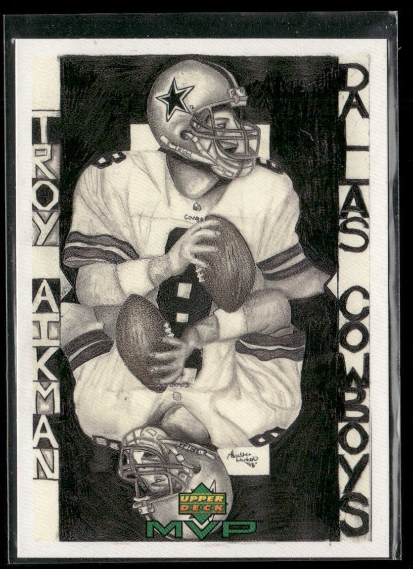 Troy Aikman Player Lot Bundle 10 Different Football Cards TA002 Cowboys back