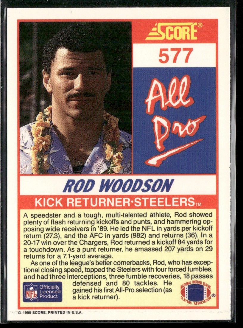 Rod Woodson Player Lot Bundle 10 Different Football Cards RW003 Steelers back