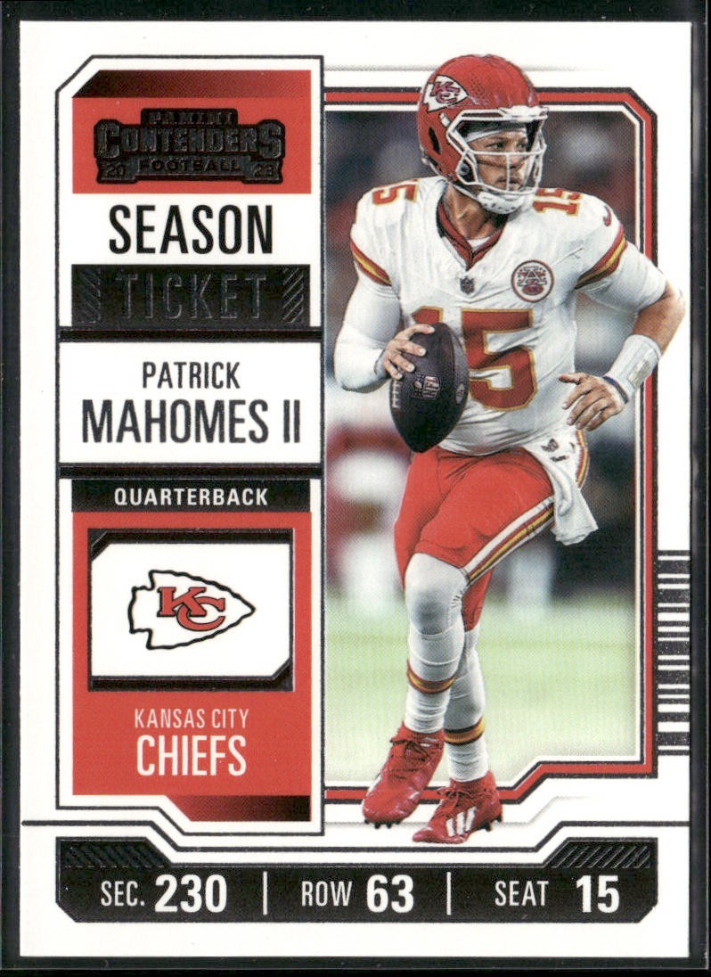 Patrick Mahomes II Player Lot Bundle 10 Different Football Cards PM001 Chiefs back