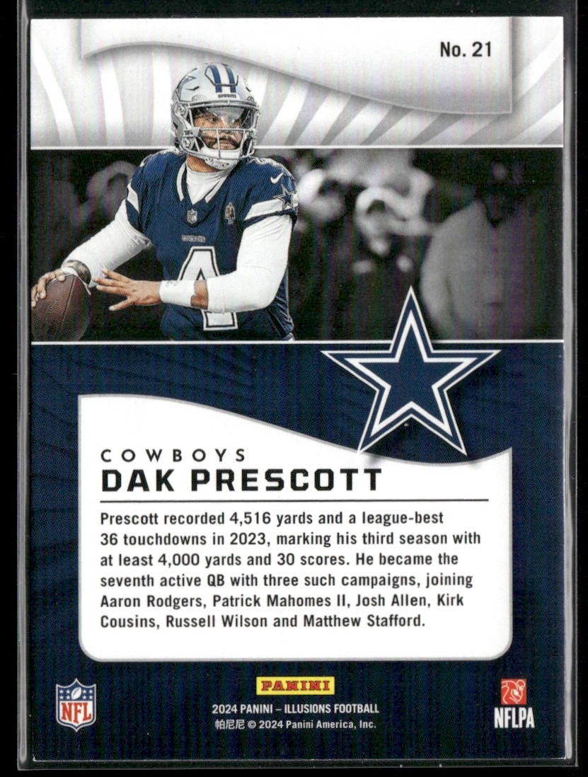 Dak Prescott Player Lot Bundle 10 Different Football Cards DP003 Cowboys back