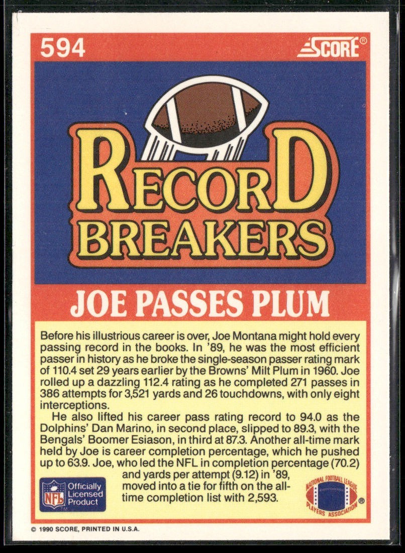 Joe Montana Player Lot Bundle 10 Different Football Cards JM006 49ers Chiefs back
