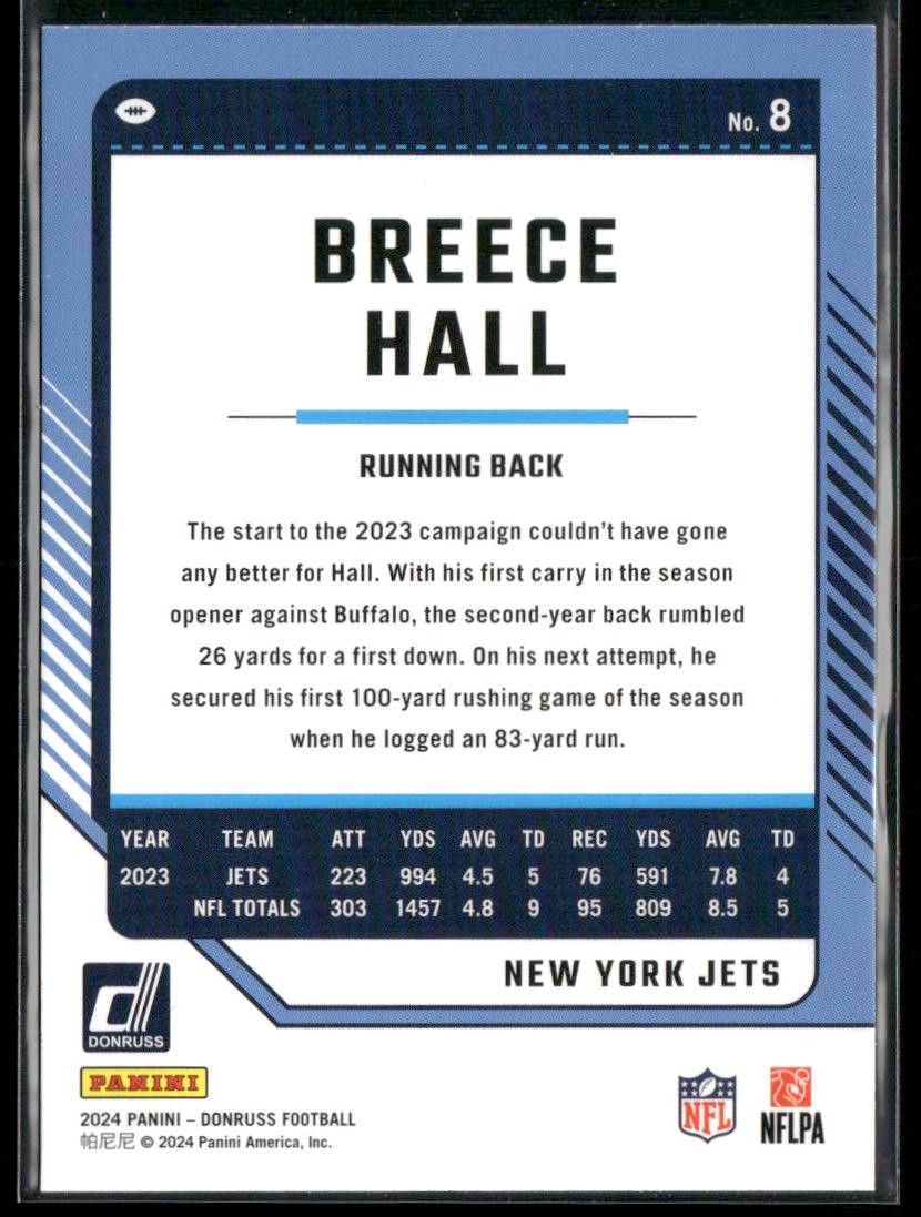 Breece Hall Player Lot Bundle 10 Different Football Cards BH001 Jets 4 RC back