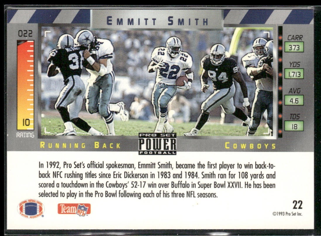 Emmitt Smith Player Lot Bundle 10 Different Football Cards ES006 Cowboys back