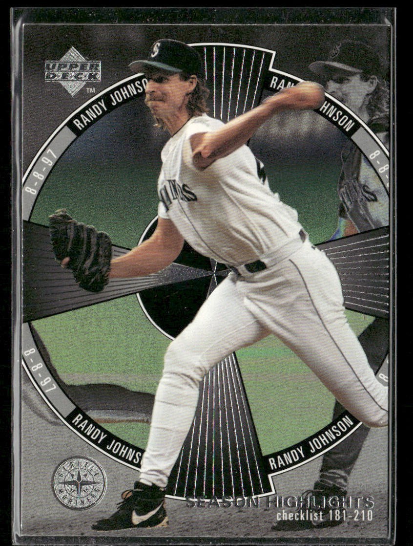 Randy Johnson Lot Bundle 10 Different Baseball Cards RJ002 Mariners back