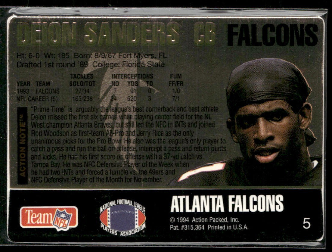 Deion Sanders Player Lot Bundle 10 Different Football Cards DS003 Falcons 49ers back