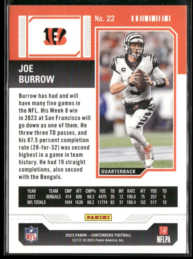 Joe Burrow Player Lot Bundle 10 Different Football Cards JB001 Bengals back