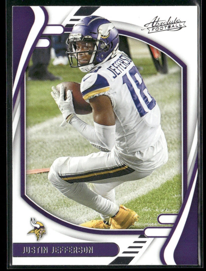 Justin Jefferson Player Lot Bundle 10 Different Football Cards JJ002 Vikings back