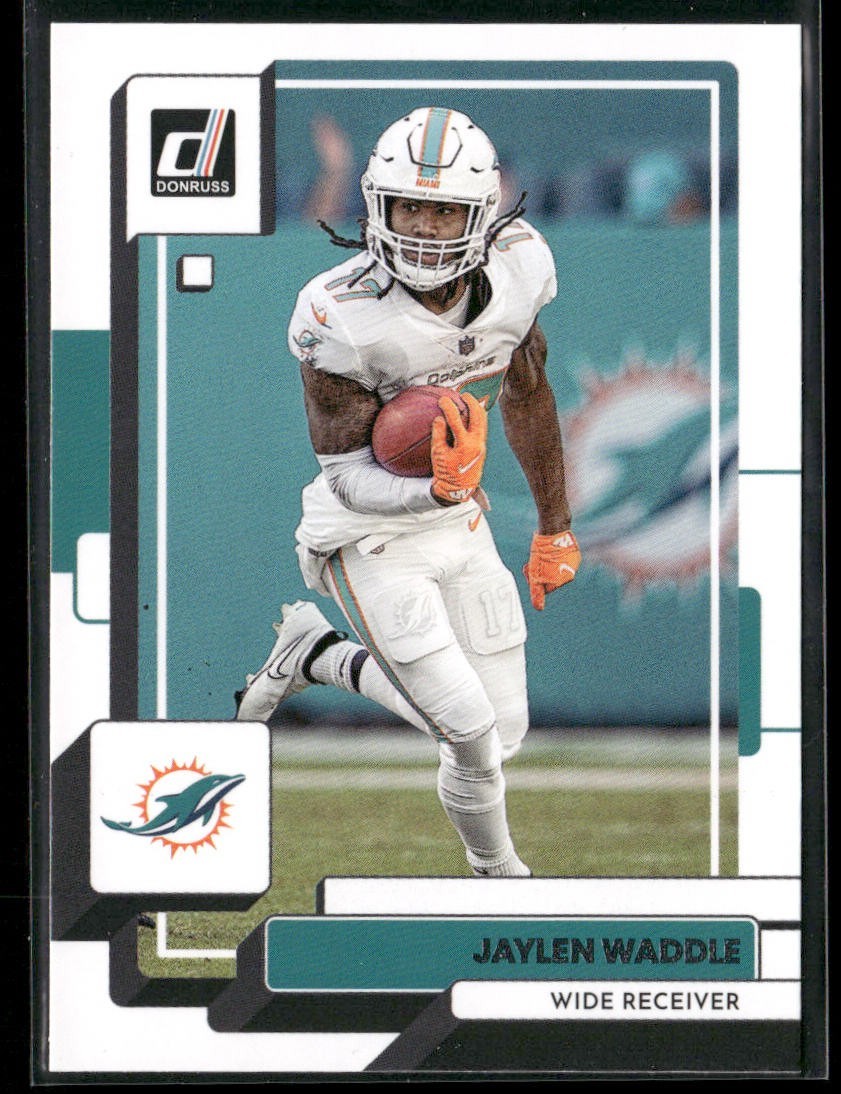 Jaylen Waddle Player Lot Bundle 10 Different Football Cards JW002 Dolphins 1 RC back