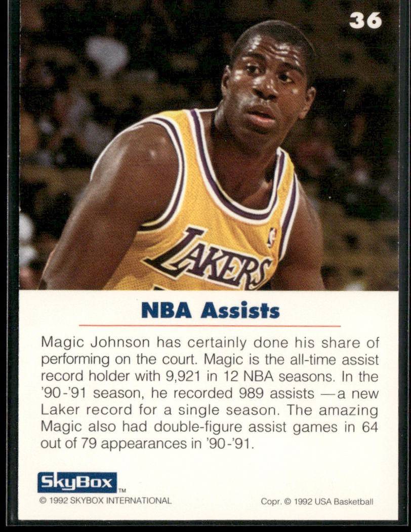 Magic Johnson Player Lot Bundle 10 Basketball Cards MJ001 Lakers back