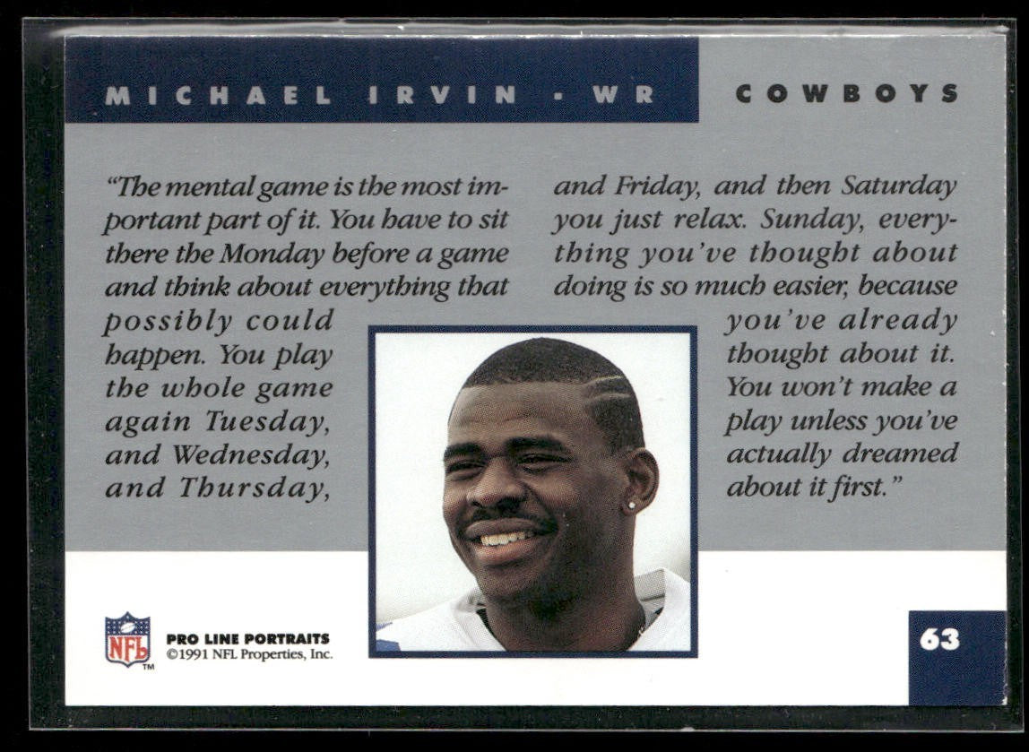 Michael Irvin Player Lot Bundle 10 Different Football Cards MI003 Cowboys back