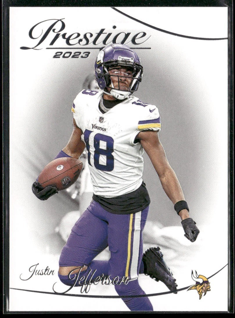 Justin Jefferson Player Lot Bundle 10 Different Football Cards JJ003 Vikings back