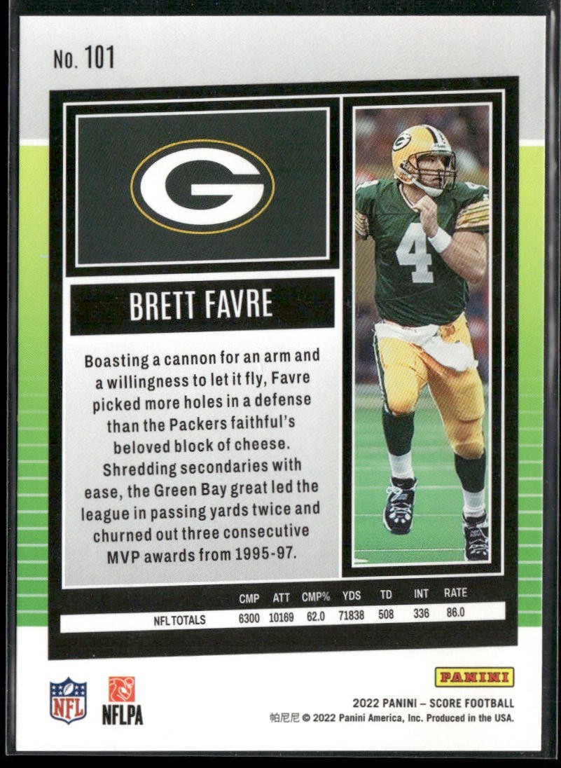 Brett Favre Player Lot Bundle 10 Different Football Cards BF003 Packers back