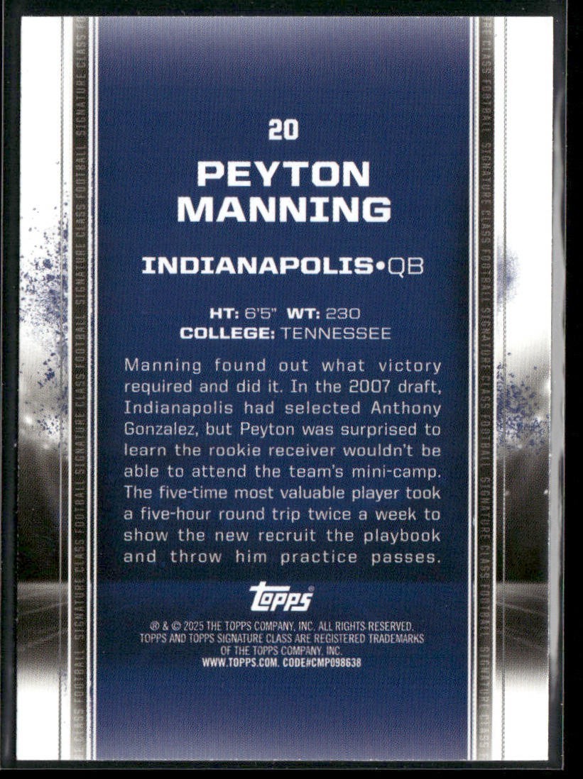 Peyton Manning Player Lot Bundle 10 Different Football Cards PM001 Colts back