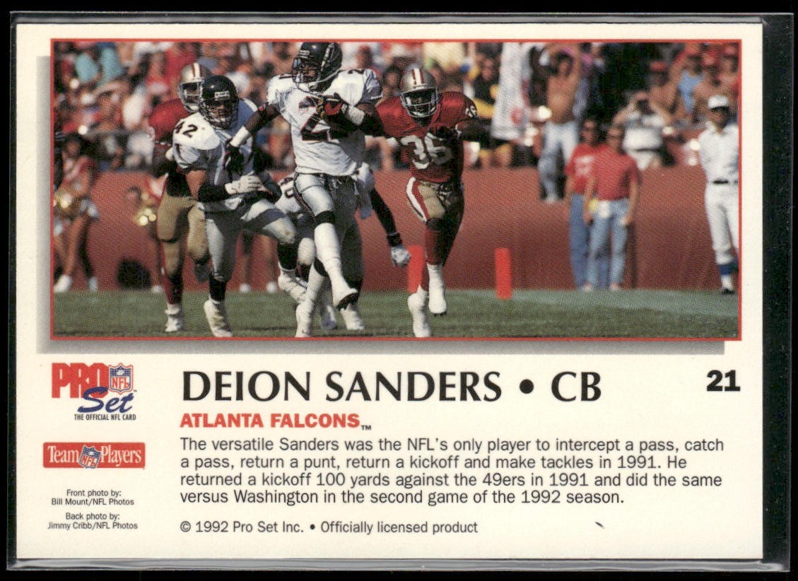 Deion Sanders Player Lot Bundle 10 Different Football Cards DS001 Falcons 49ers back