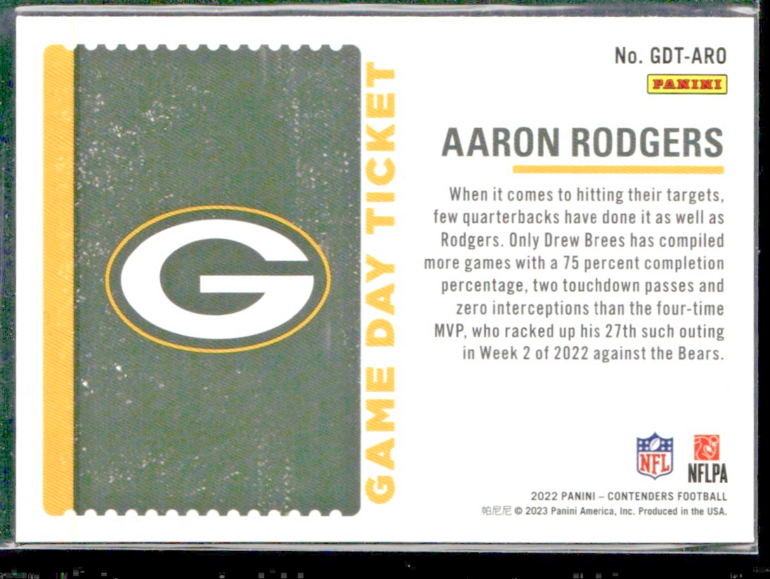 Aaron Rodgers Player Lot Bundle 10 Different Football Cards AR001 Packers Jets back