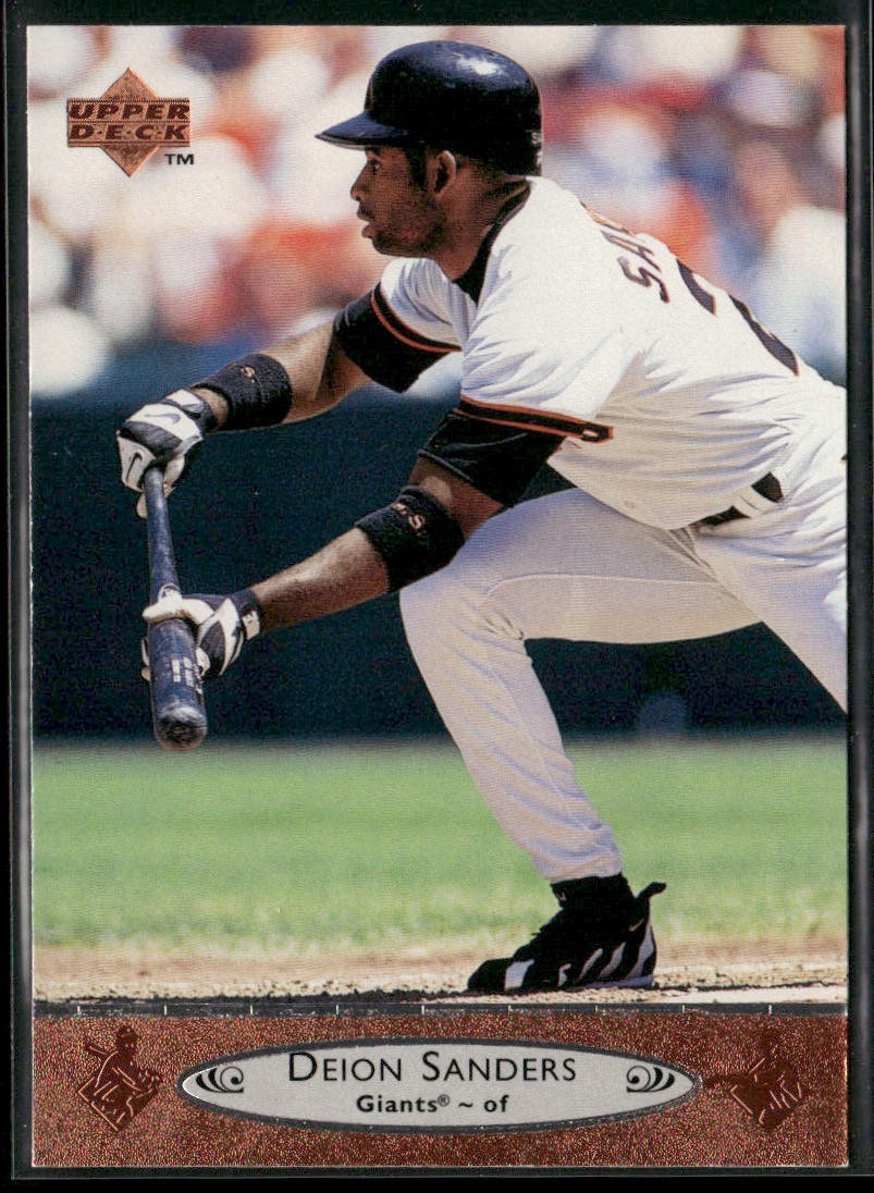 Deion Sanders Player Lot Bundle 10 Different Baseball Cards DS001 Yankees Braves back