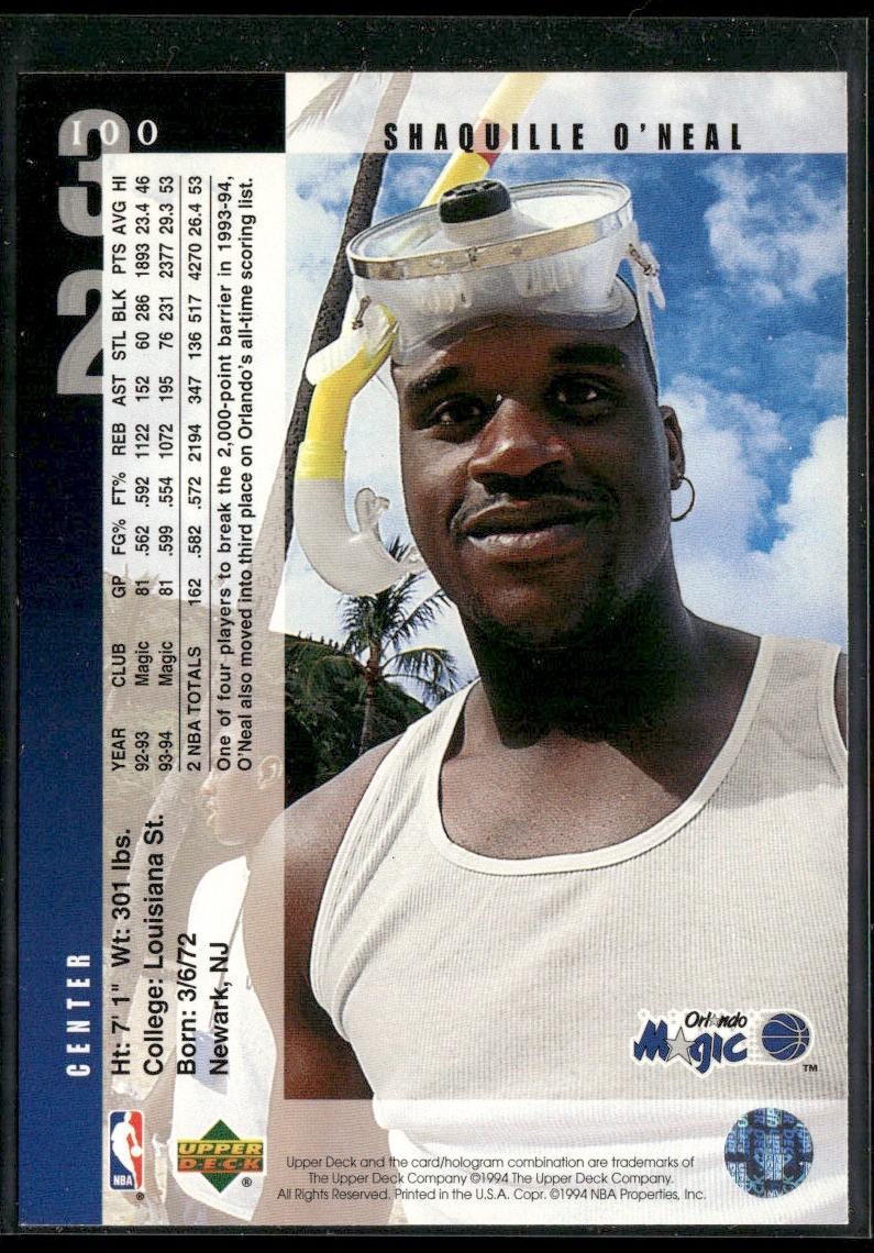 Shaquille O'Neal Player Lot Bundle 10 Basketball Cards SON001 Orlando Magic back
