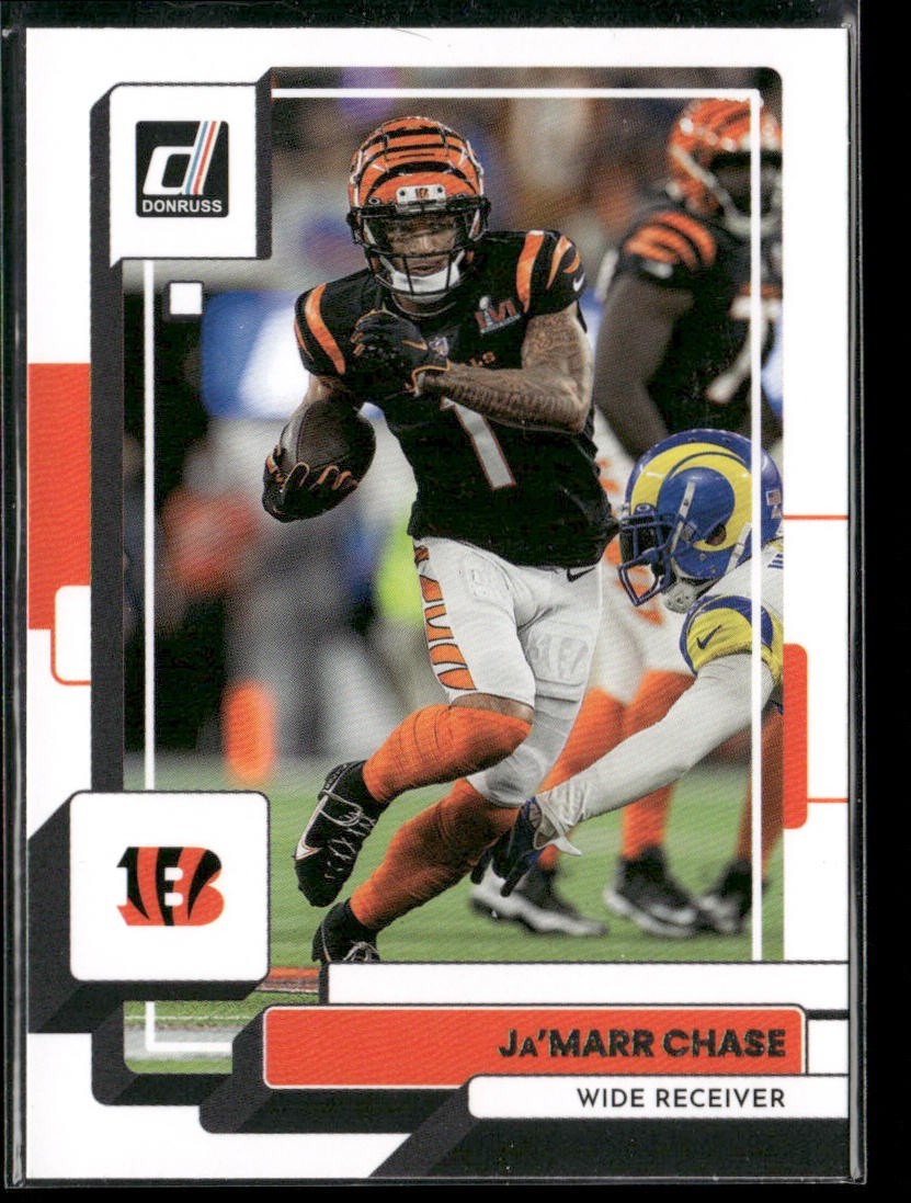 Ja'Marr Chase Player Lot Bundle 10 Different Football Cards JC001 Bengals 2 RC back