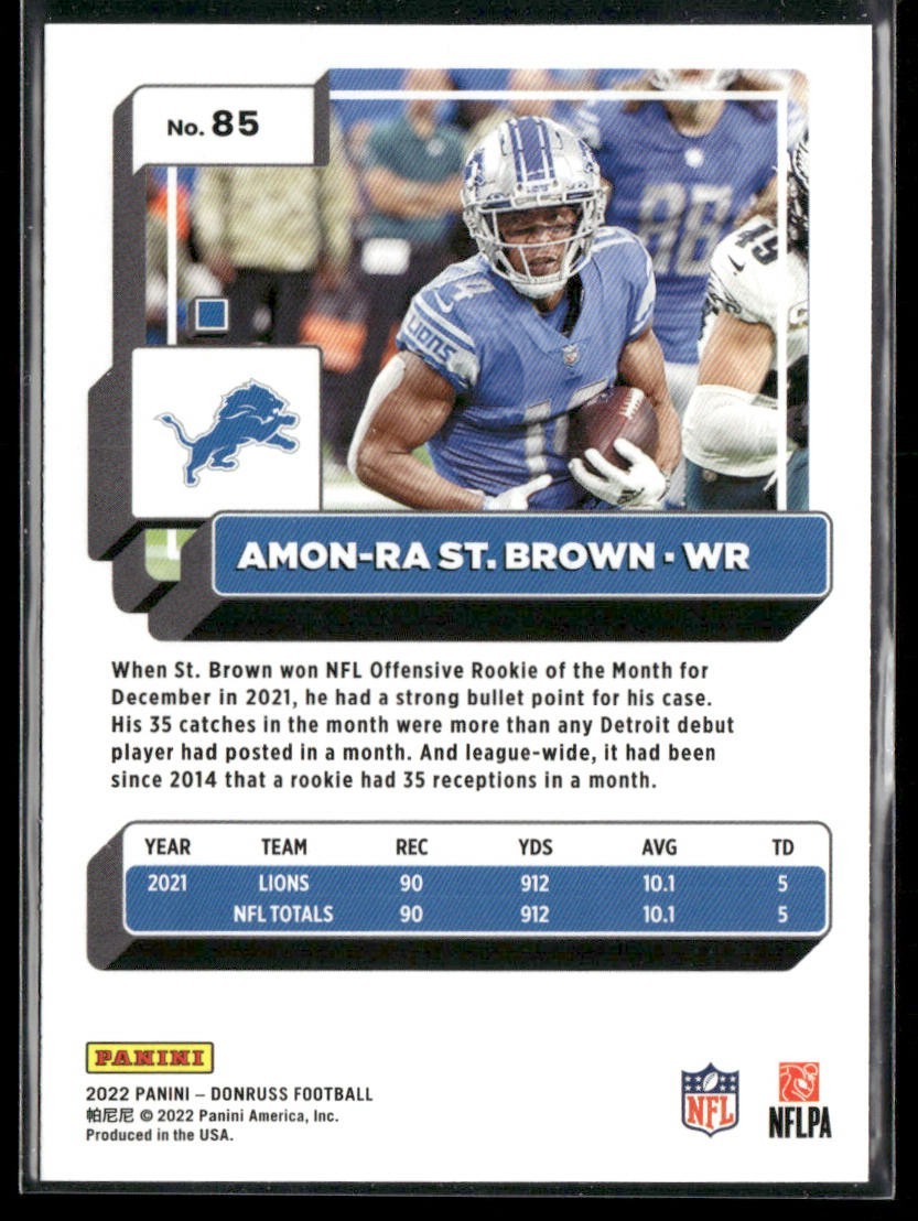 Amon-Ra St. Brown Player Lot Bundle 10 Different Football Cards ASB001 Lions 2RC back
