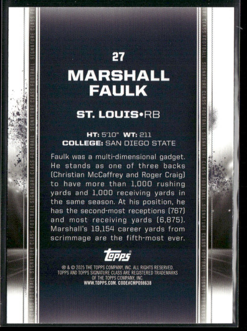 Marshall Faulk Player Lot Bundle 10 Different Football Cards MF003 3 RC back
