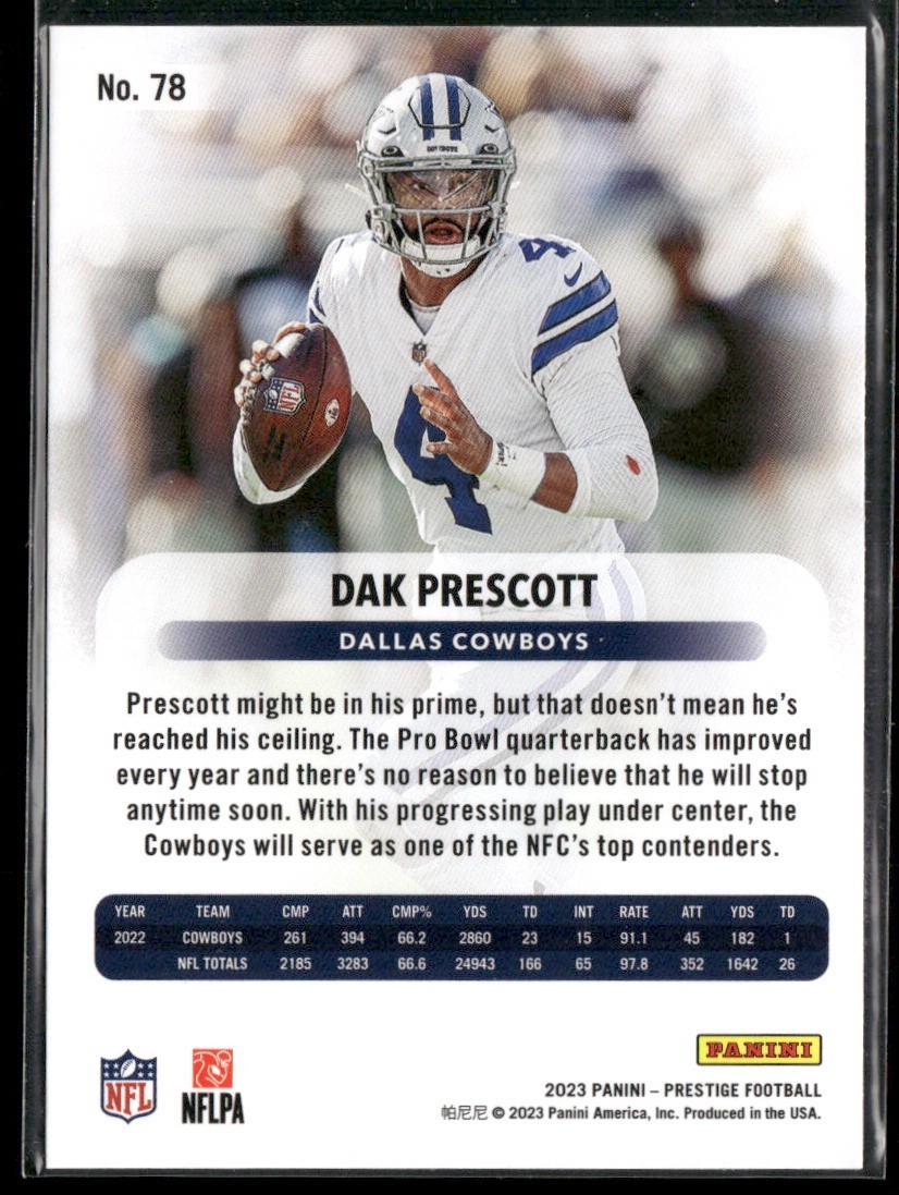 Dak Prescott Player Lot Bundle 10 Different Football Cards DP002 Cowboys back