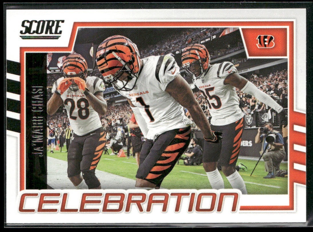 Ja'Marr Chase Player Lot Bundle 10 Different Football Cards JC001 Bengals 2 RC back