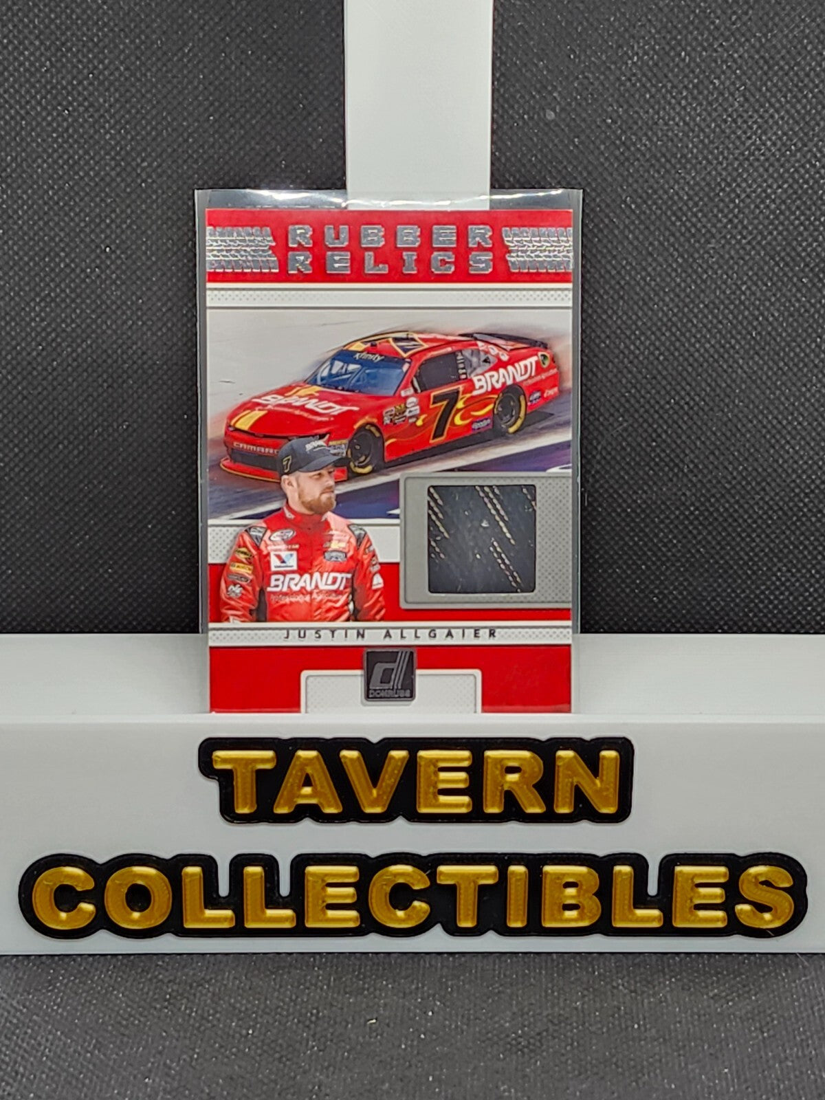 2018 Panini Donruss Justin Allgaier Rubber Relics #RR-JA front