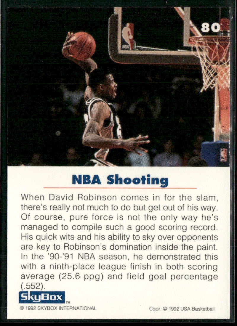 David Robinson Player Lot Bundle 10 Basketball Cards DR001 Spurs back