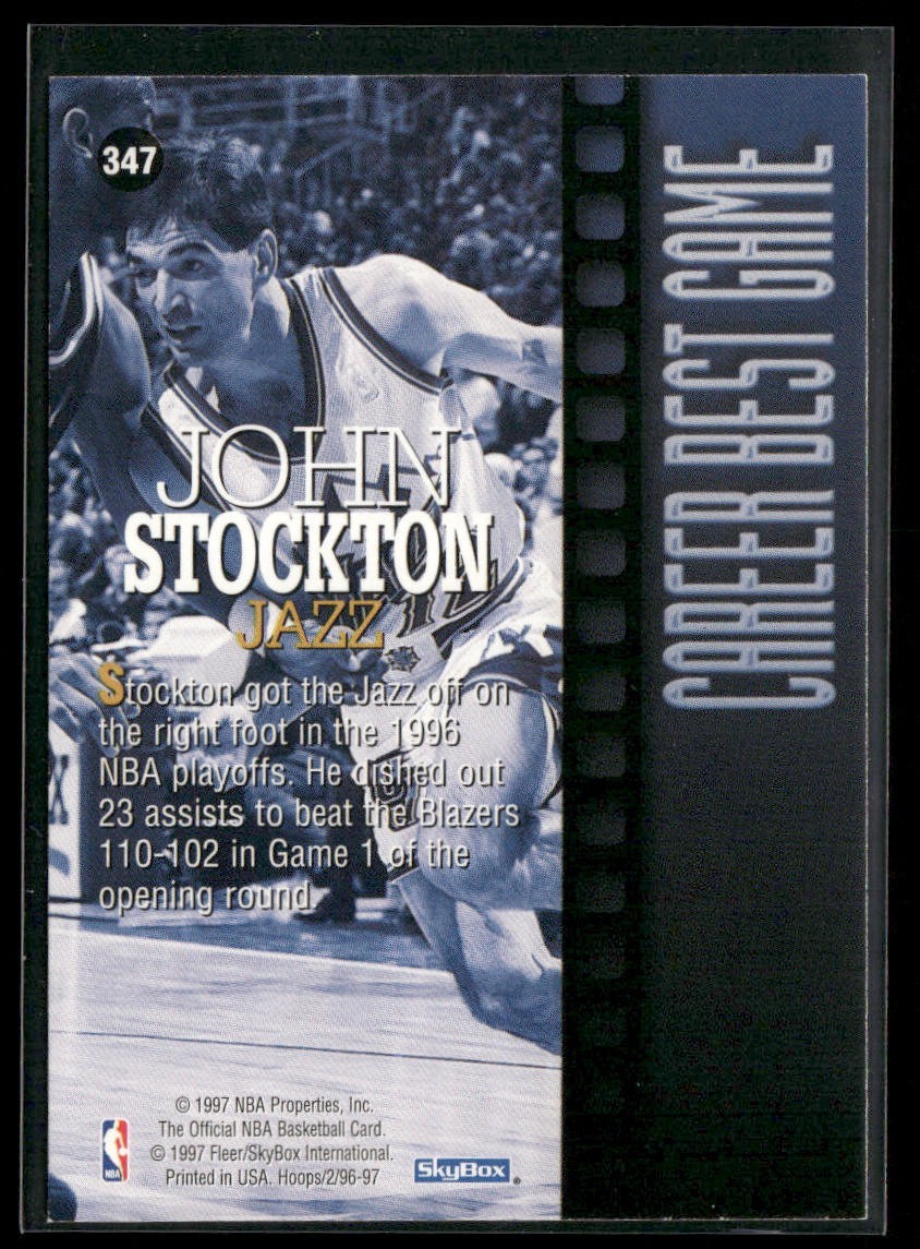 John Stockton Player Lot Bundle 10 Basketball Cards JS005 Utah Jazz back