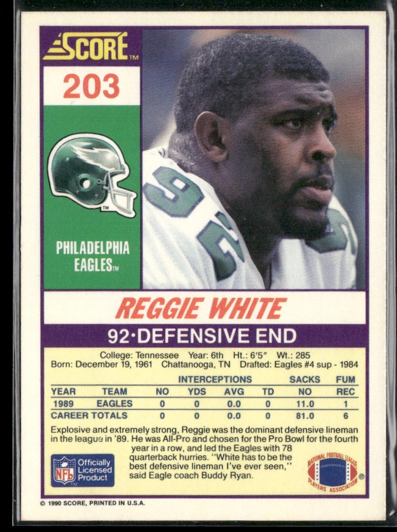 Reggie White Player Lot Bundle 10 Different Football Cards RW001 Eagles Packers back