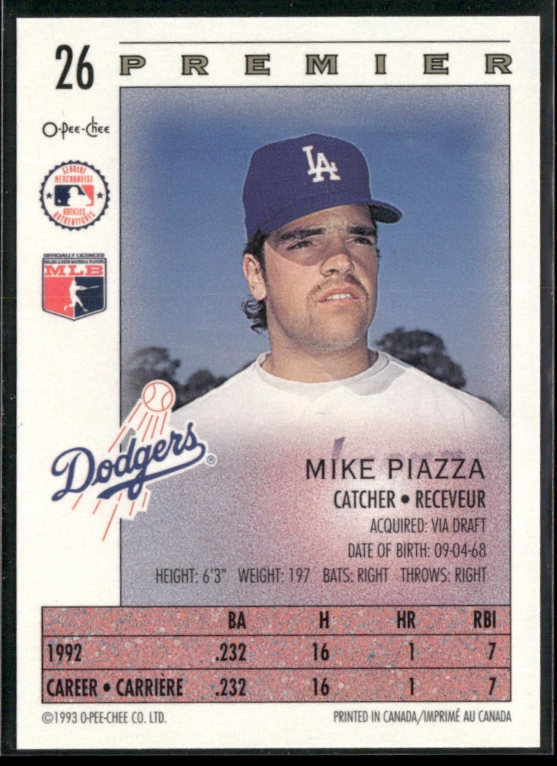 Mike Piazza Player Lot Bundle 10 Different Baseball Cards MP002 Dodgers Mets back
