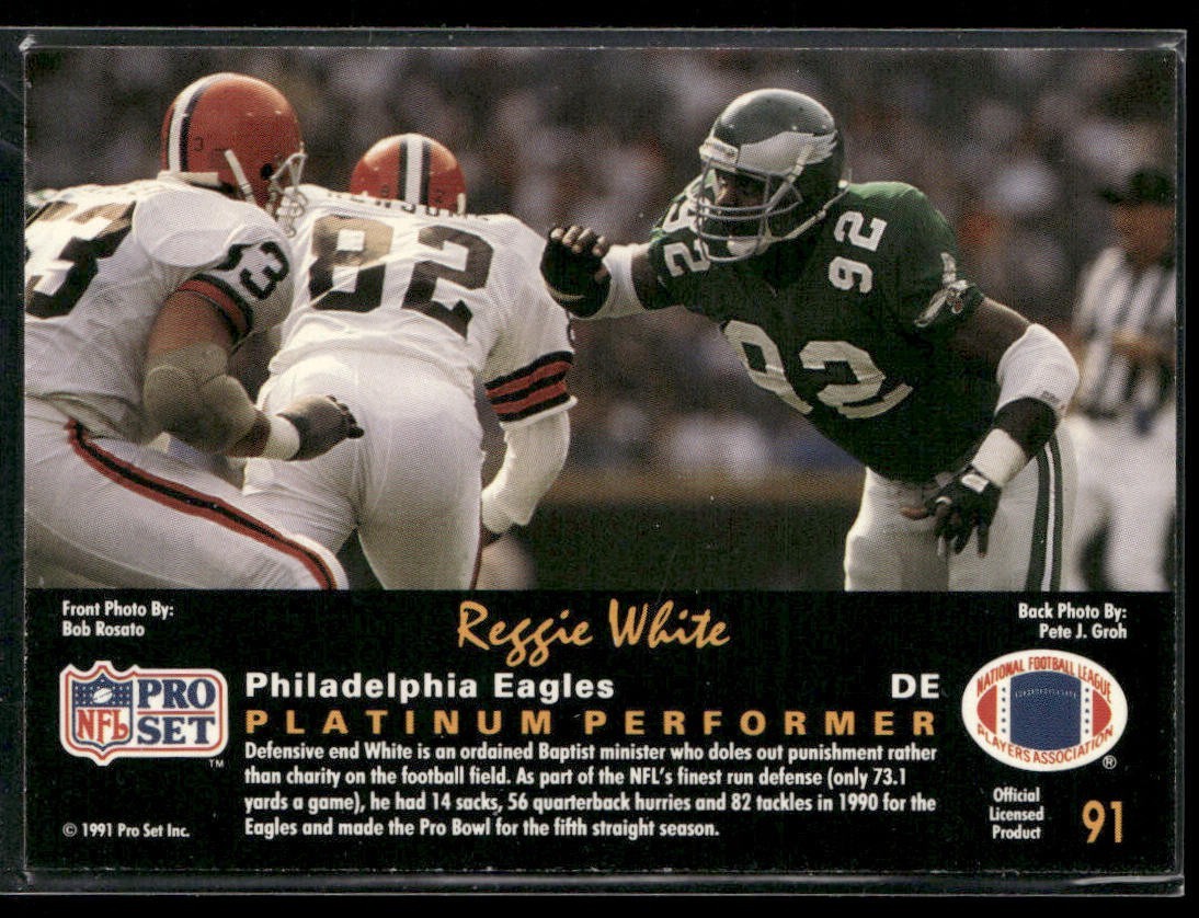 Reggie White Player Lot Bundle 10 Different Football Cards RW003 Eagles Packers back