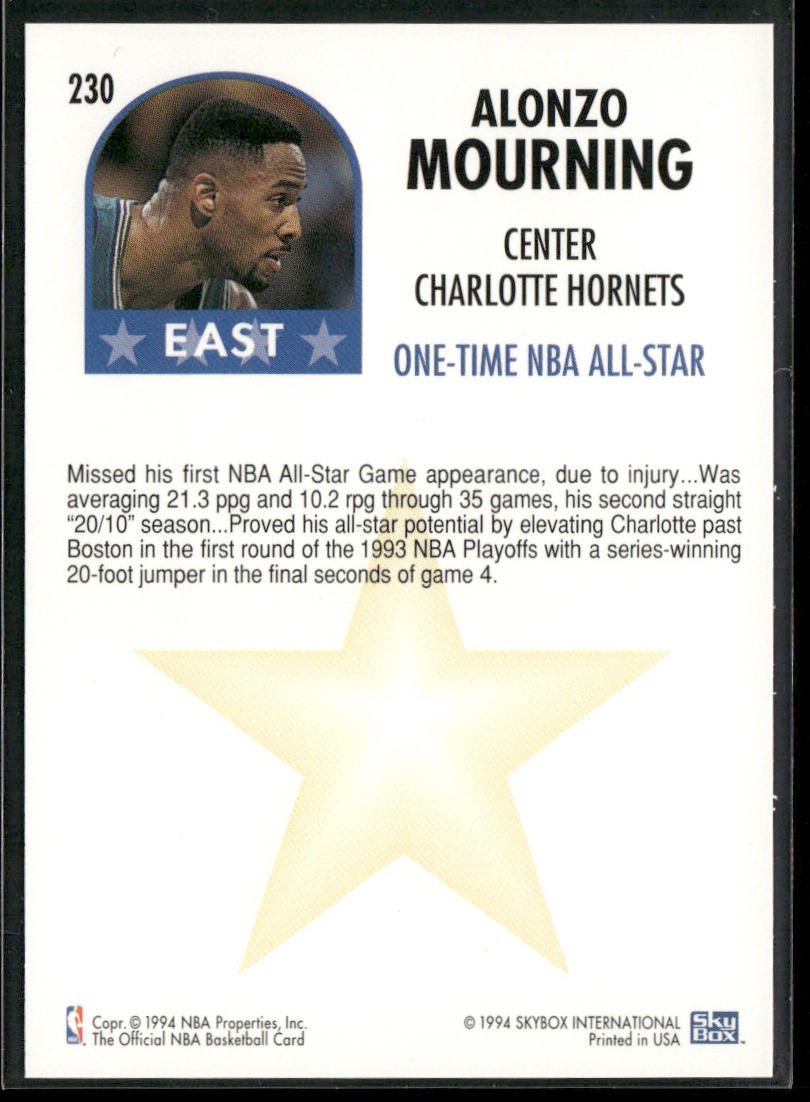 Alonzo Mourning Player Lot Bundle 10 Different Basketball Cards AM004 Heat back