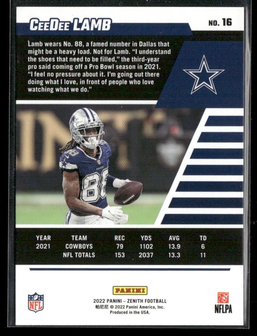 CeeDee Lamb Player Lot Bundle 10 Different Football Cards CDL001 Cowboys back