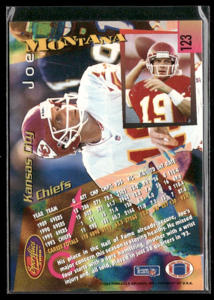 Joe Montana Player Lot Bundle 10 Different Football Cards JM002 49ers Chiefs back