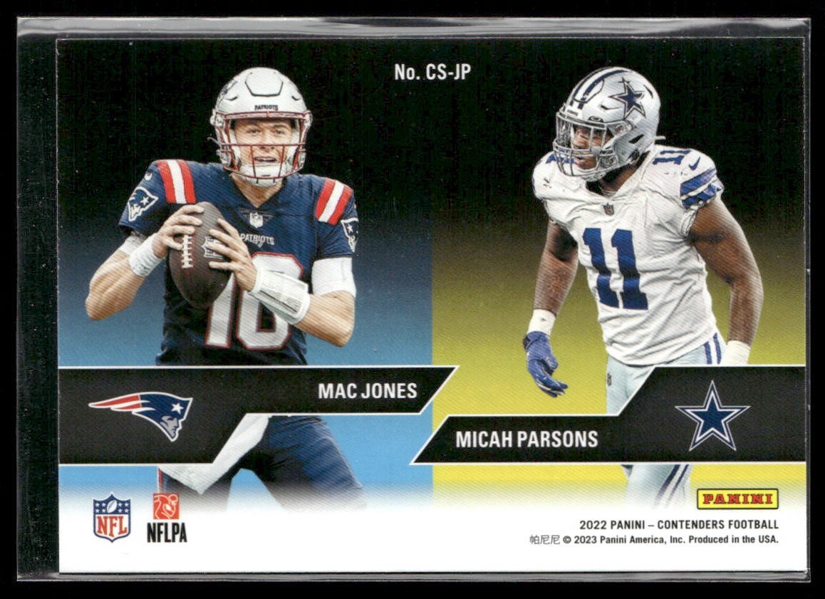Micah Parsons Player Lot Bundle 10 Different Football Cards MP001 Cowboys back