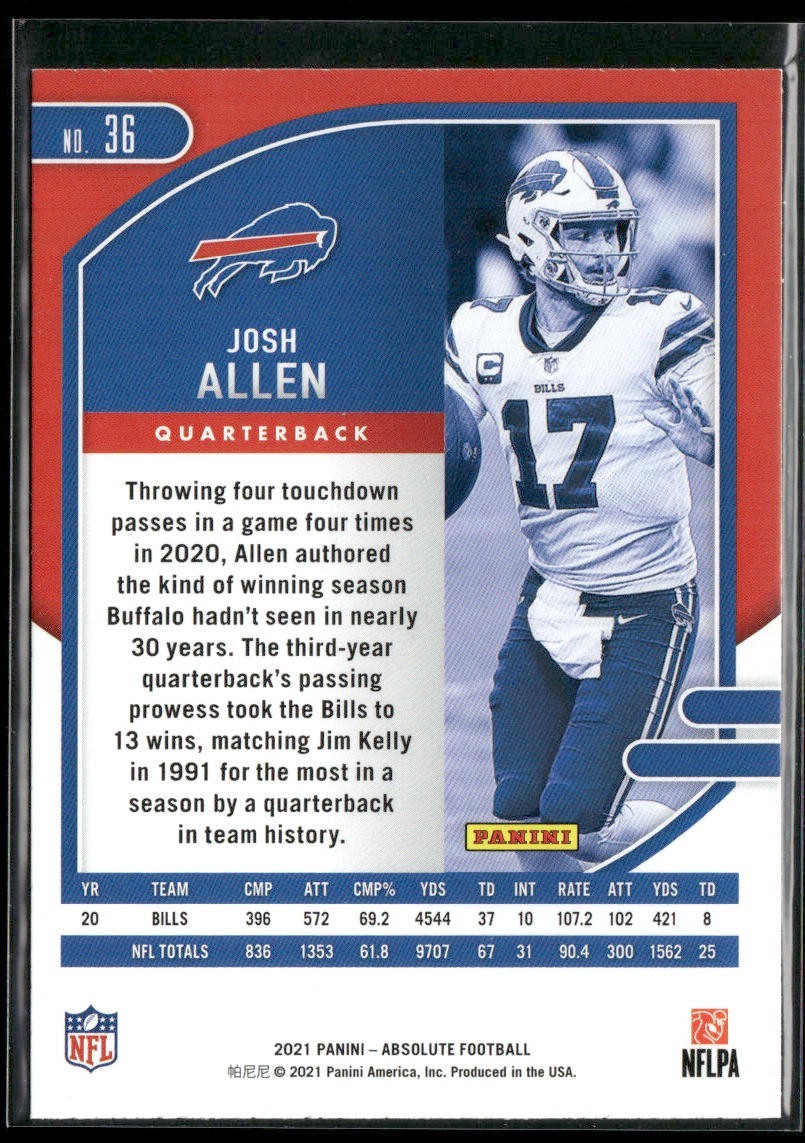 Josh Allen Player Lot Bundle 10 Different Football Cards JA001 Bills back
