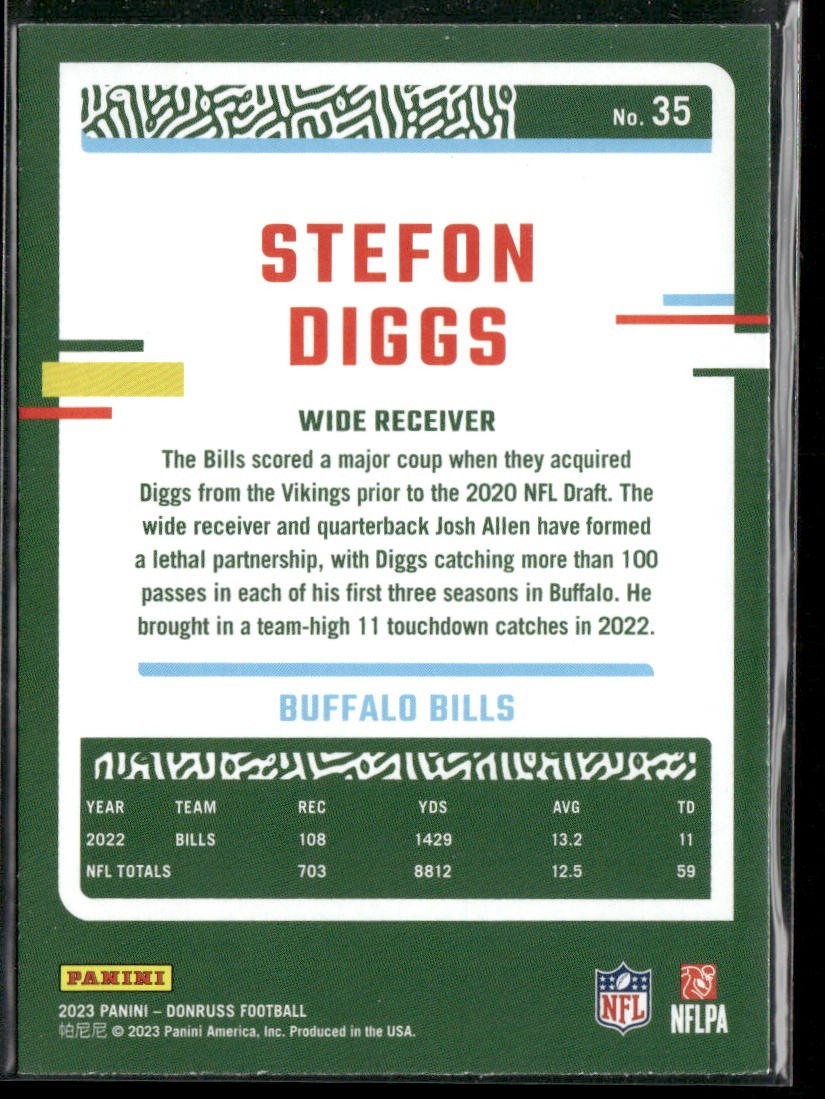 Stefon Diggs Player Lot Bundle 10 Different Football Cards SD002 Bills Vikings back