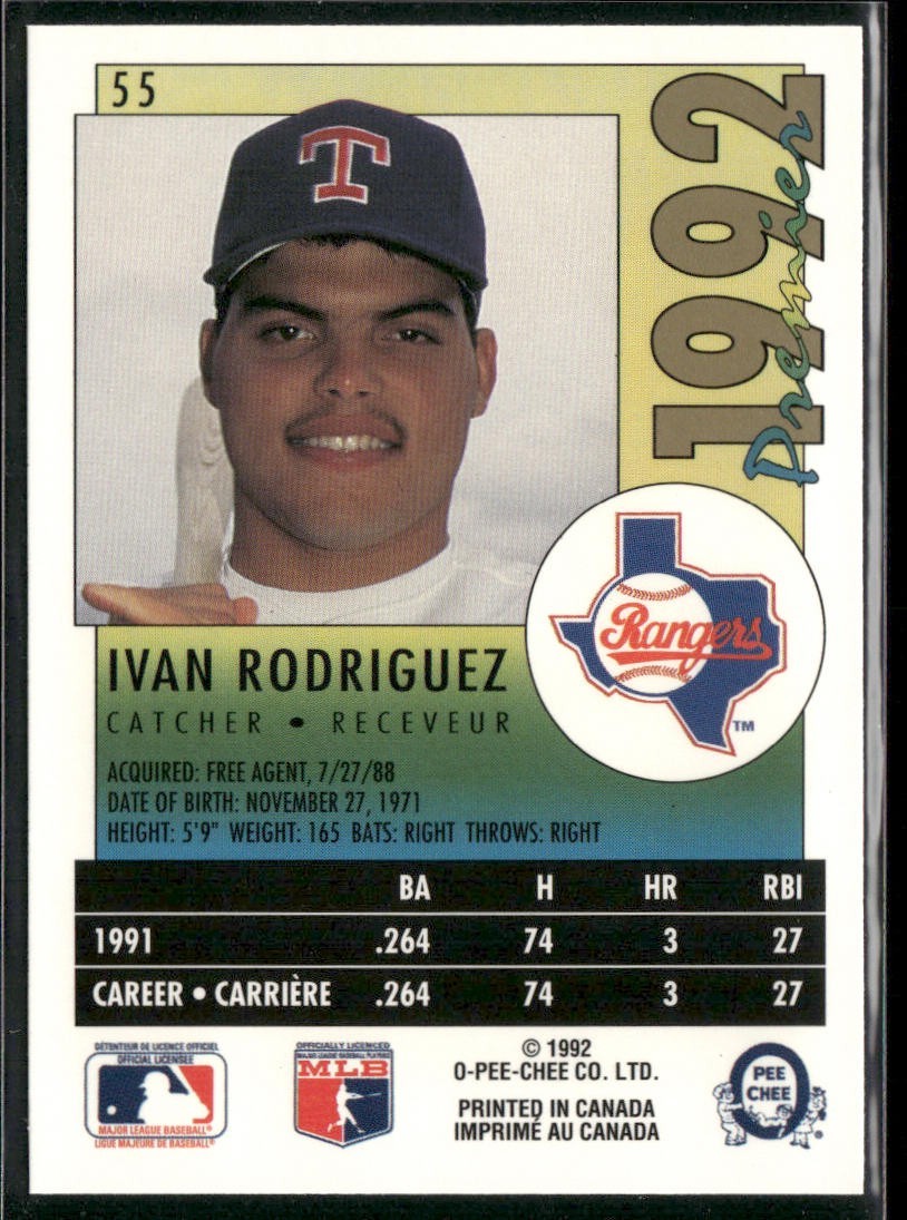 Ivan Rodriguez Player Lot Bundle 10 Different Baseball Cards IR001 Rangers back