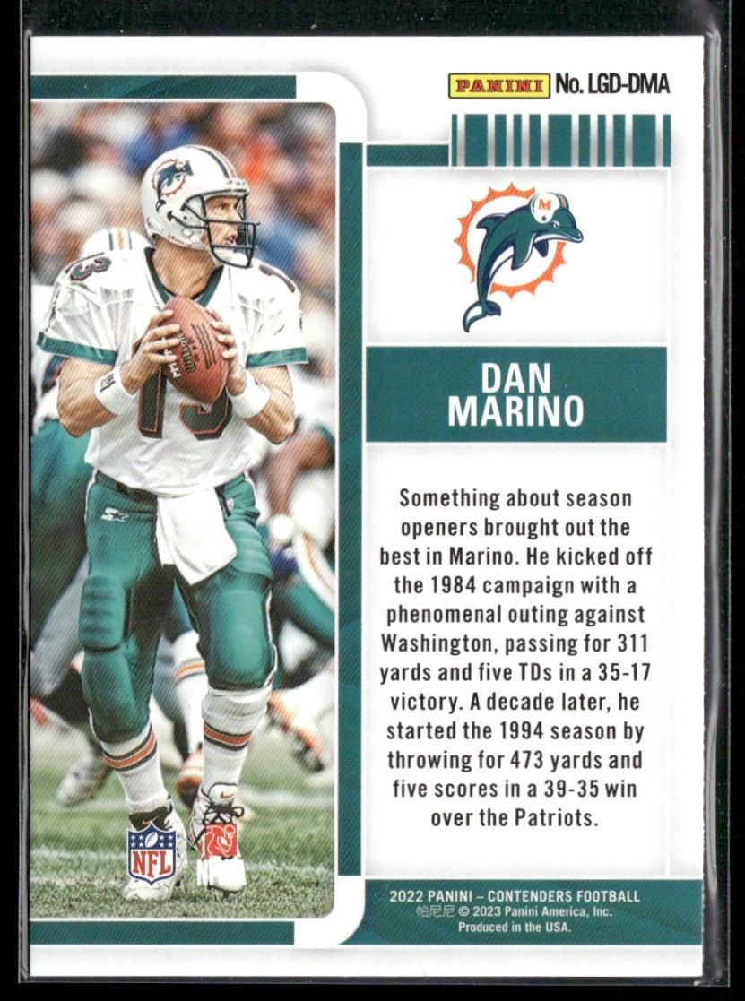 Dan Marino Player Lot Bundle 10 Different Football Cards DM002 Dolphins back