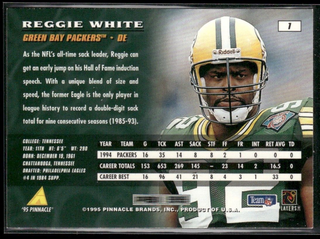 Reggie White Player Lot Bundle 10 Different Football Cards RW001 Eagles Packers back